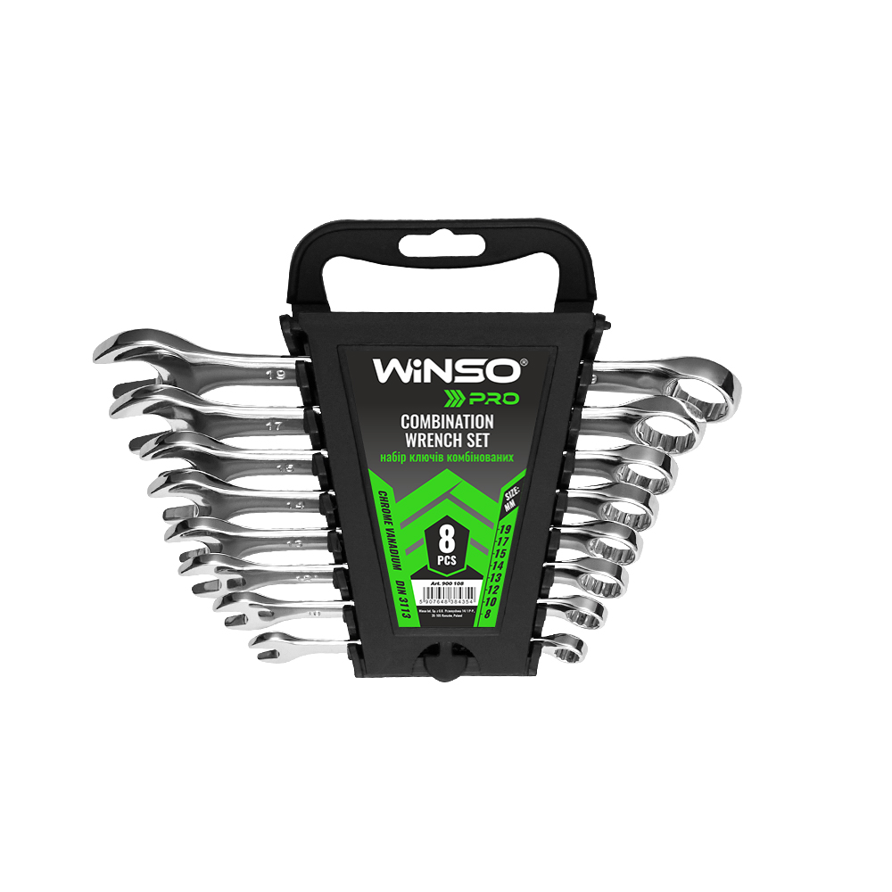 Набір ключів комбінованих WINSO PRO CR-V,  8шт., 8-19 мм, упакування пластик1