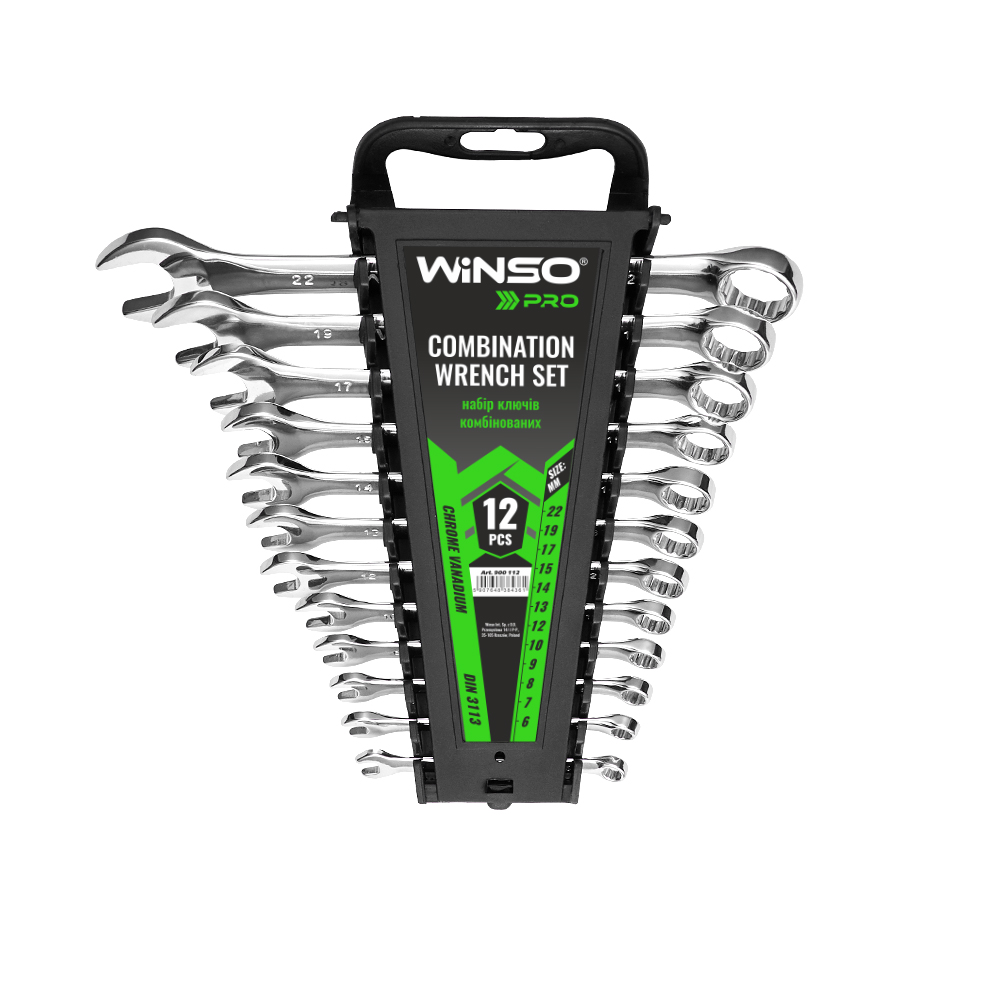 Набір ключів комбінованих WINSO PRO CR-V, 12шт., 6-22 мм, упакування пластик1