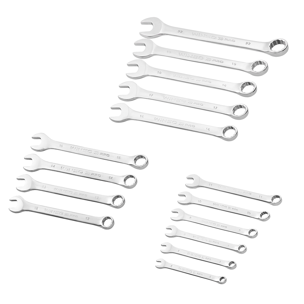Набір ключів комбінованих WINSO PRO CR-V, 15шт., 6-22 мм, упакування пластик2