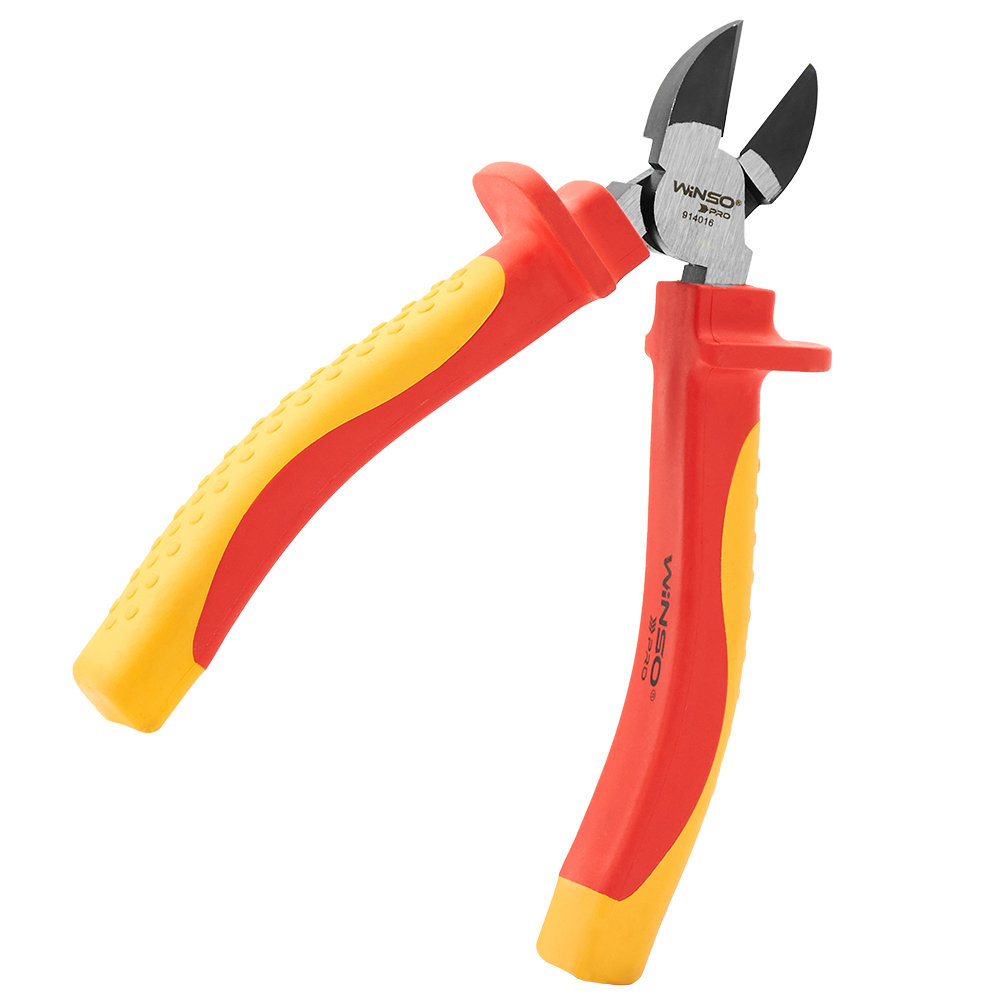 Бокорізи діелектричні WINSO PRO 160мм, VDE 1000В, 60Cr-V, HRC 58-65, поліровані, чорний нікель, двок2