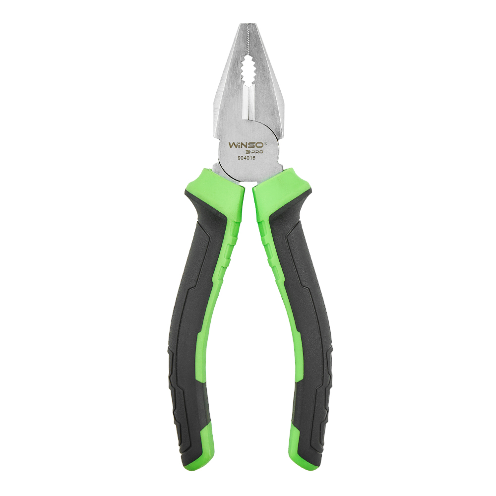 Плоскогубці комбіновані WINSO PRO 160мм, Cr-V, HRC 55-62, сатинове покриття, двокомпонентна ручка1