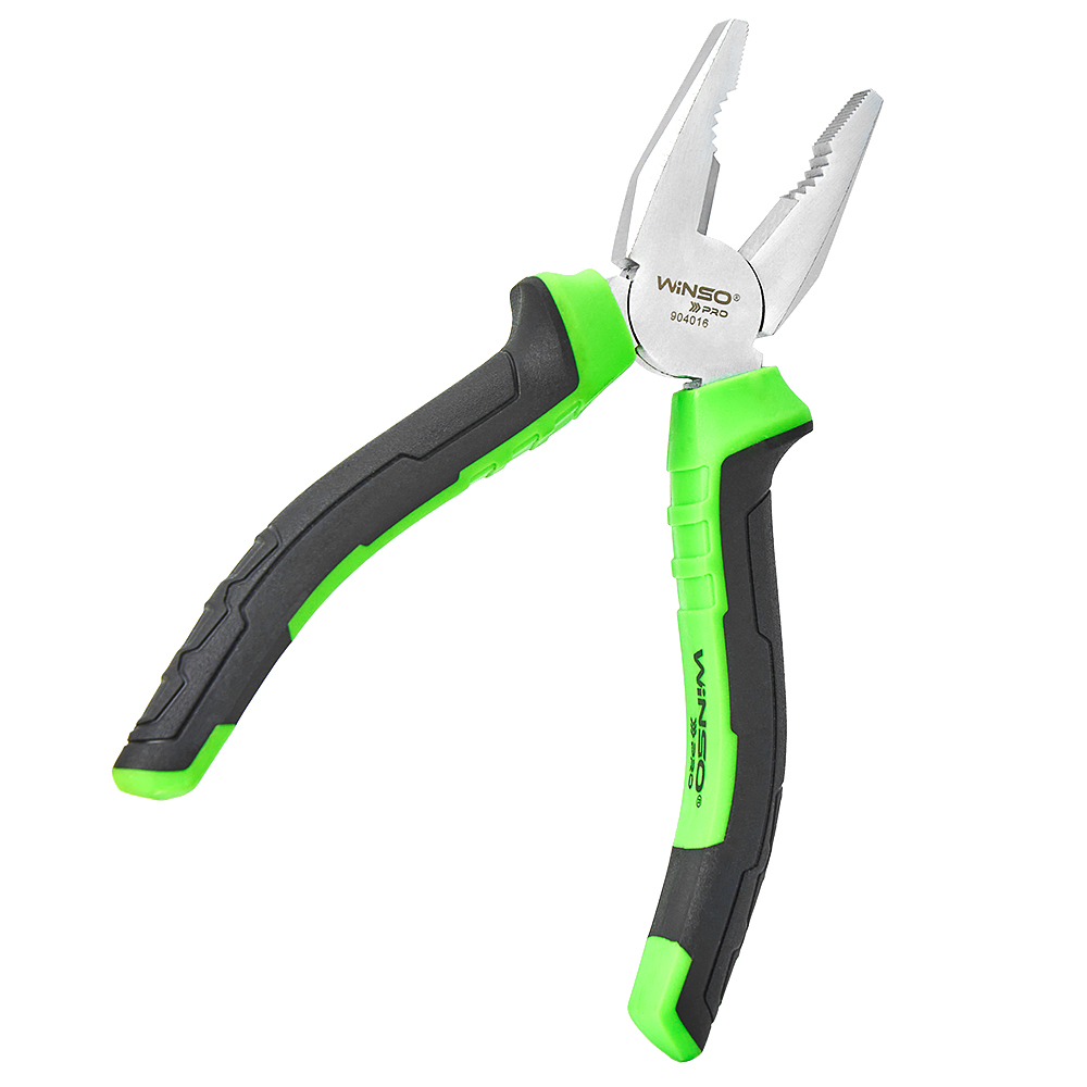 Плоскогубці комбіновані WINSO PRO 160мм, Cr-V, HRC 55-62, сатинове покриття, двокомпонентна ручка2
