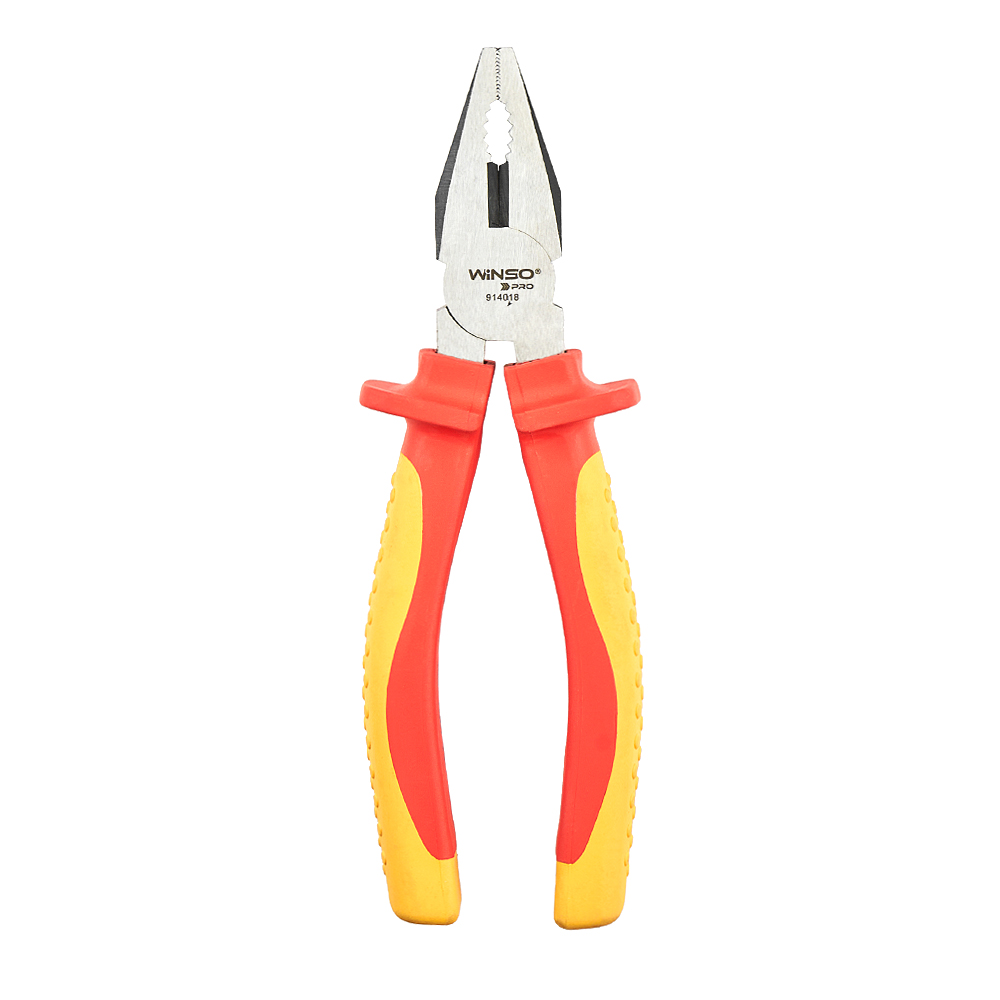 Плоскогубці комбіновані діелекричні WINSO PRO 180мм, VDE 1000В, 60Cr-V, HRC 58-65, поліровані, чорни1
