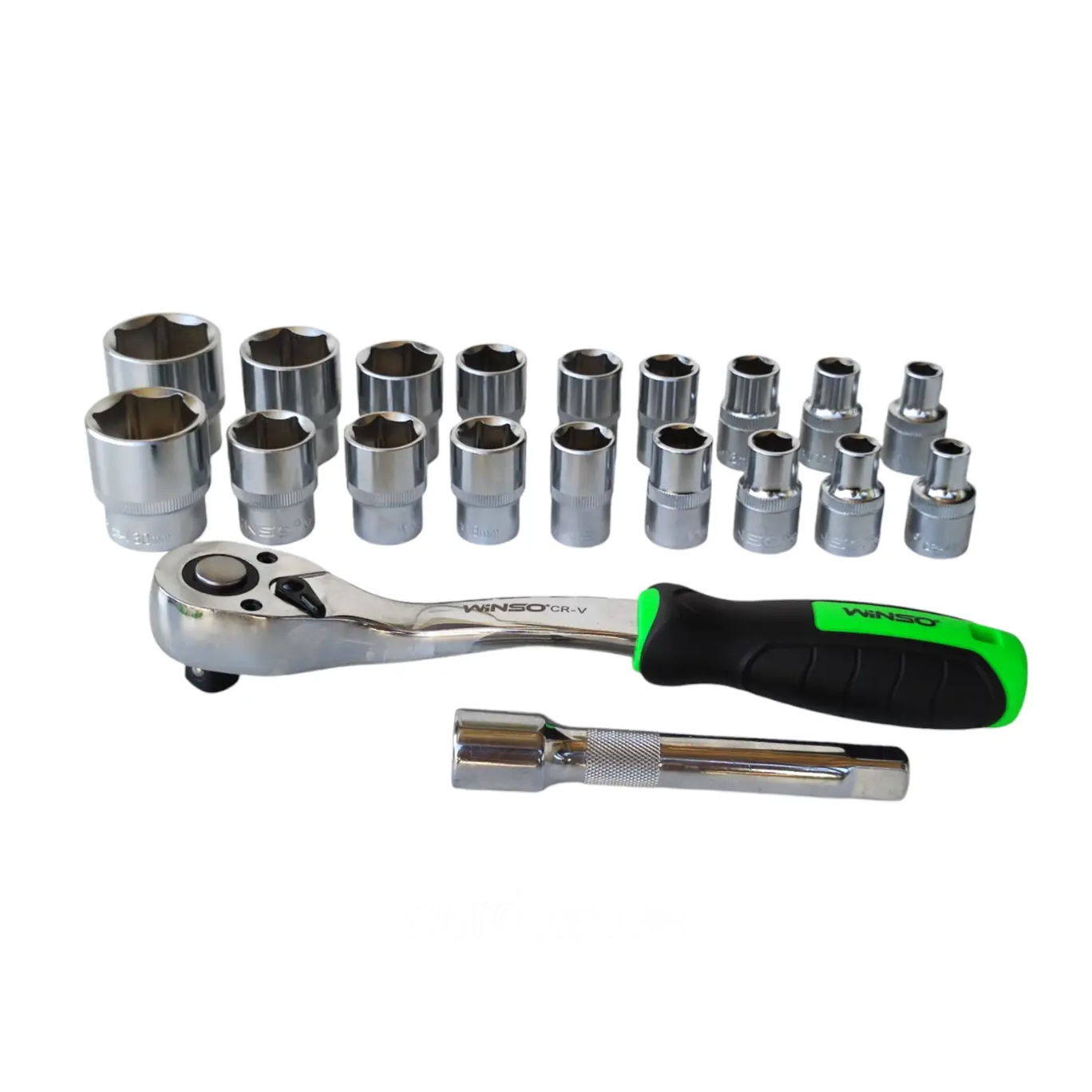 Професійний набір головок торцевих з тріскачкою та подовжувачем WINSO PRO, 1/2_ 72Т, CR-V, 8-32 мм,1