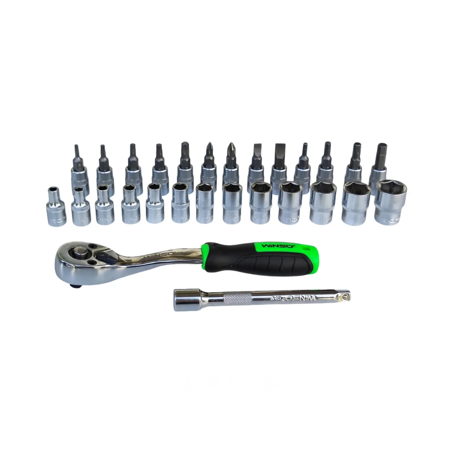 Професійний набір головок торцевих з тріскачкою та подовжувачем WINSO PRO, 1/4_ 72Т, CR-V, 28шт1