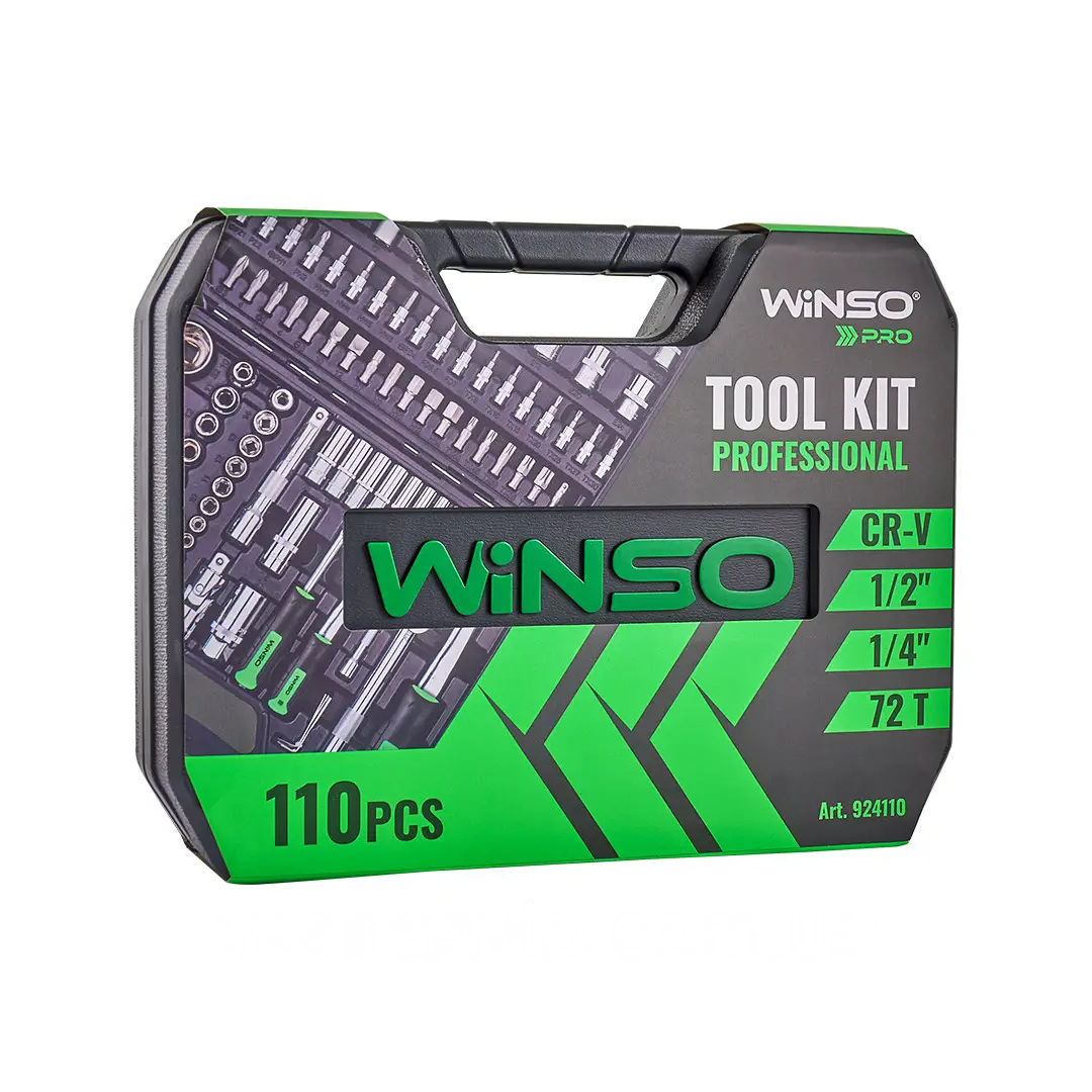 Професійний набір інструментів в кейсі WINSO Pro 1/2_, 1/4_ 72 T, CR-V, 110 од.2