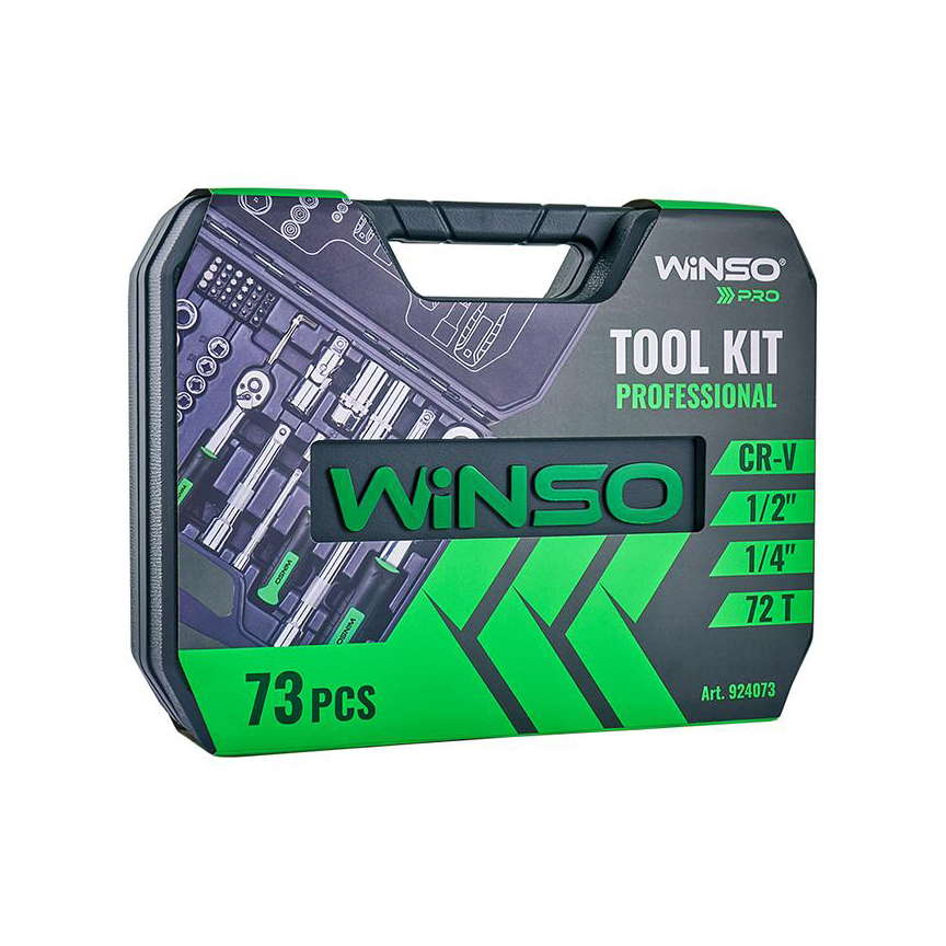 Професійний набір інструментів в кейсі WINSO Pro 1/2_, 1/4_ 72 T, CR-V, 73 од.1