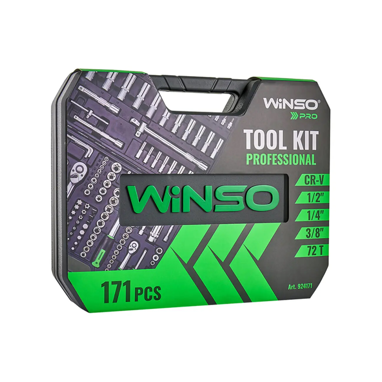 Професійний набір інструментів в кейсі WINSO Pro 1/2_, 1/4_, 3/8_ 72 T, CR-V, 171 од.1