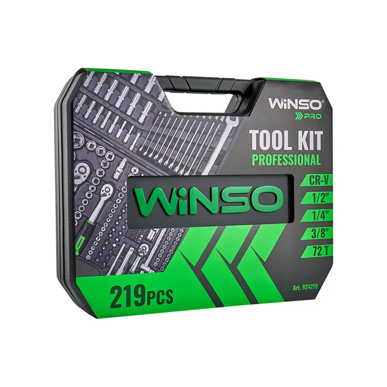 Професійний набір інструментів в кейсі WINSO Pro 1/2_, 1/4_, 3/8_ 72 T, CR-V, 219 од.1