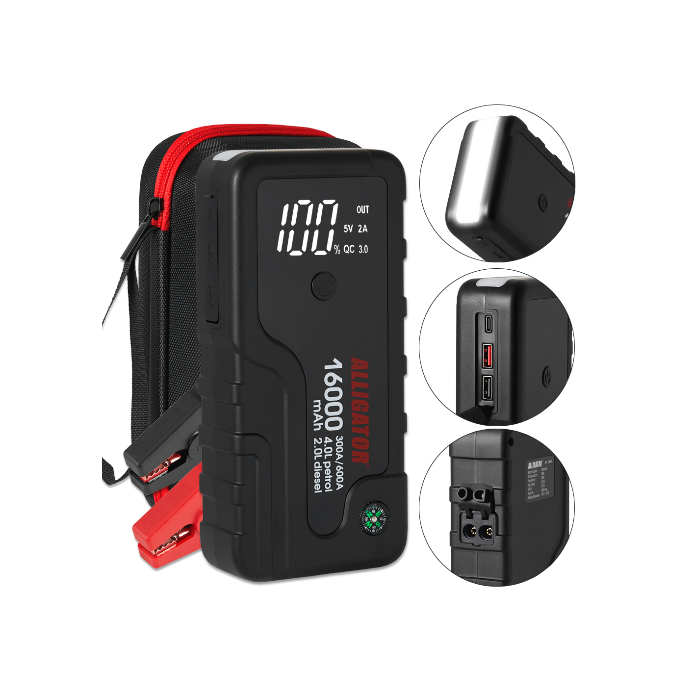 ALLIGATOR Пусковий пристрій 16000mAh 300A/600A (10шт.)1