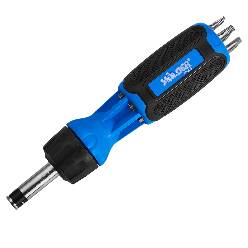 MOLDER Викрутка реверсивна з комплектом насадок Molder, 12 в 11