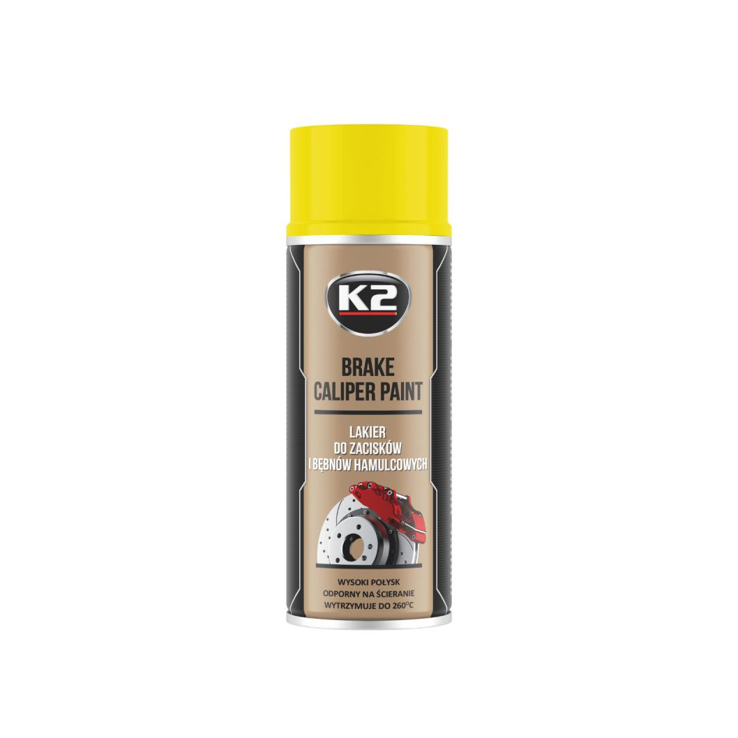 K2 BRAKE CALIPER PAINT 400 ml високотемпературна фарба жовта (аерозоль) х12 NEW1