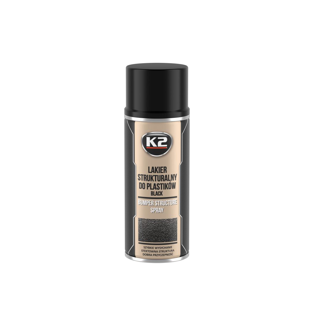 K2 BAMPER SPRAY 400 ml фарба для пластикових бамперів чорна  (аерозоль) х12 NEW1