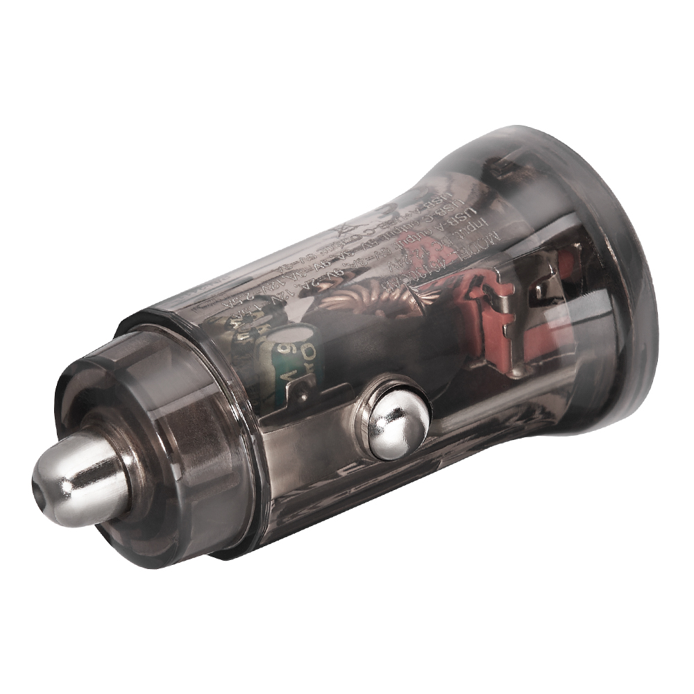 BREVIA АЗП ePower DualCharge 30W 1xUSB-C+1xUSB-A, transparent black (250шт.)1