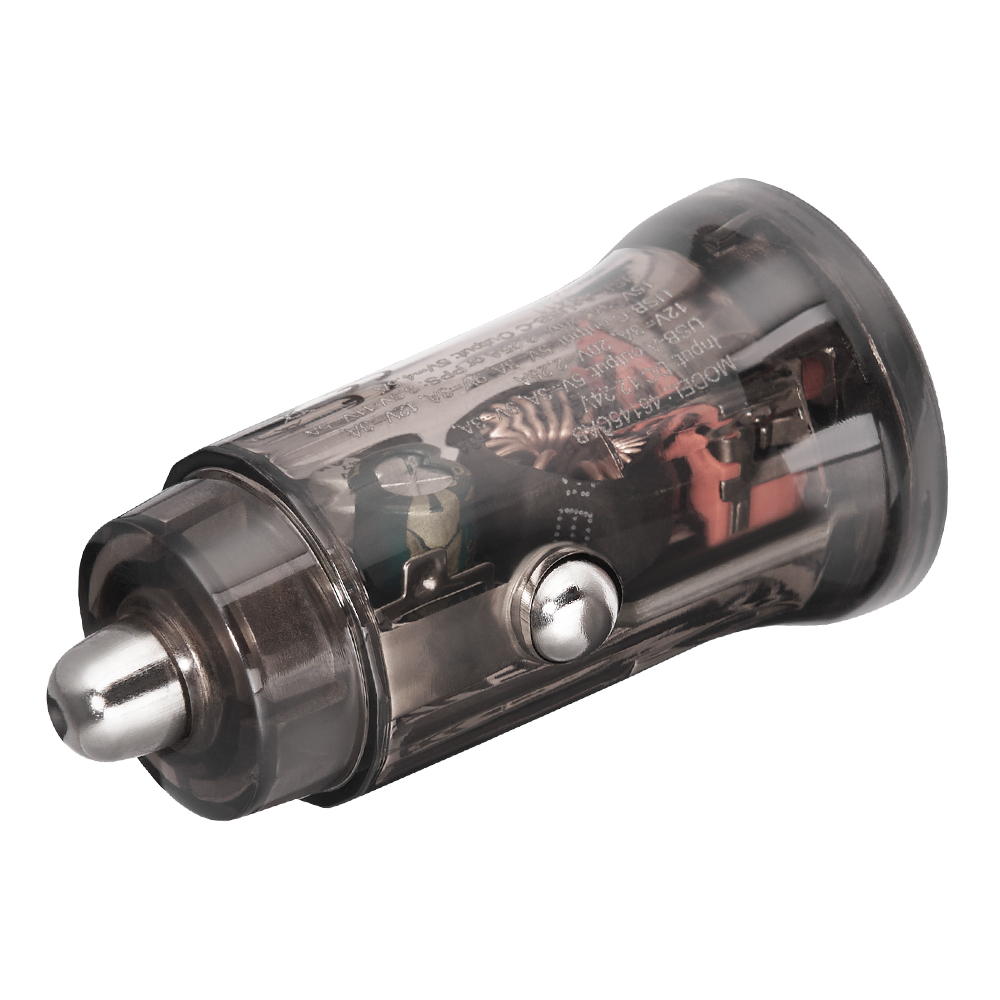 BREVIA АЗП ePower DualCharge 45W 1xUSB-C+1xUSB-A, transparent black (250шт.)1