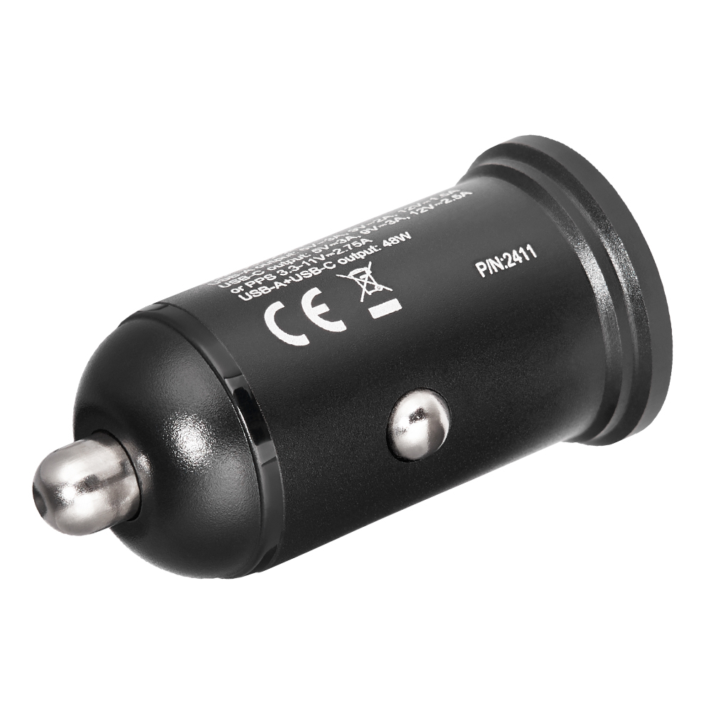 BREVIA АЗП ePower DualCharge 48W 1xUSB-C+1xUSB-A, black (250шт.)1