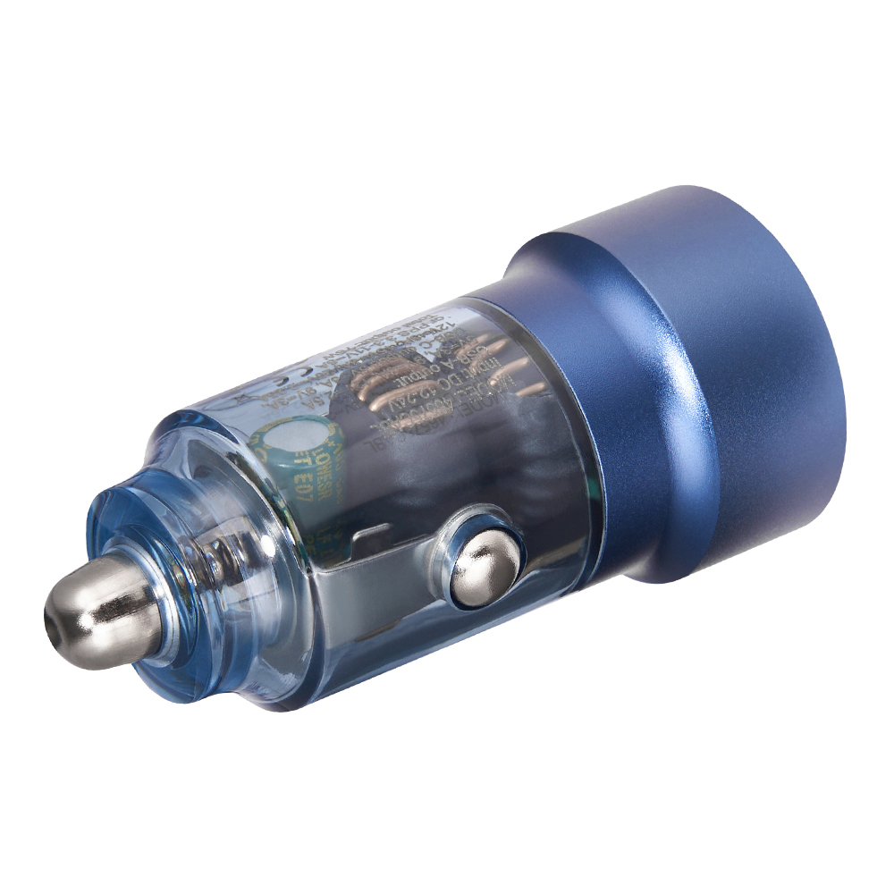 BREVIA АЗП ePower DualCharge 75W 1xUSB-C+1xUSB-A, transparent blue (250шт.)1