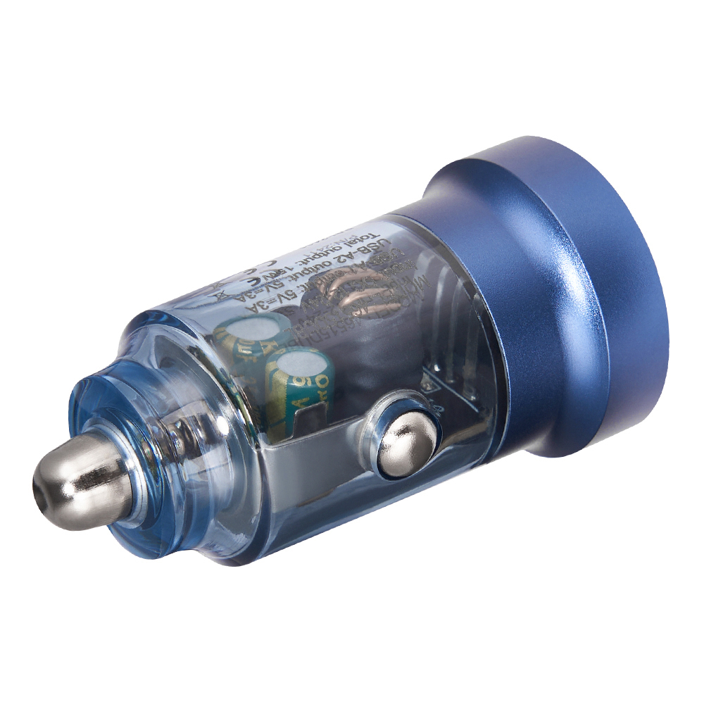 BREVIA АЗП ePower DualDrive 15W 2xUSB-A, transparent blue (250шт.)1